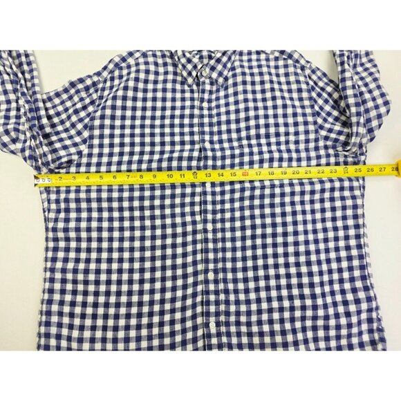 J. Crew Classic Baird Mcnutt Irish Linen Size XL Mens Blue White Check Shirt - Picture 4 of 11